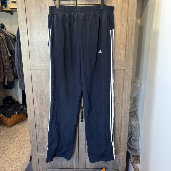 Adidas Vintage Y2k Large Nylon Windbreaker track pants Blue - Picture 1 of 12
